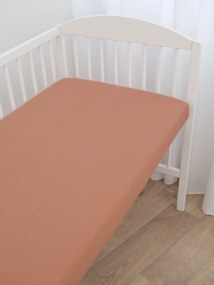 Jersey plachta do postieľky Classic 60 x 120 cm – terakota