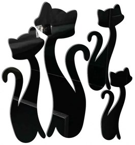 Moderná samolepka na stenu - Čierne mačky