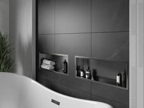 Mexen X-Wall-R, polica na zapustenie s prírubou  60 x 20 cm, grafitová matná - 19E0602010