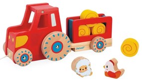 Ťahací drevený traktor s doplnkami