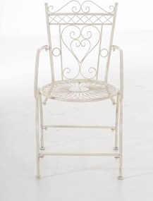 Kovová stolička Sheela s područkami - Krémová antik