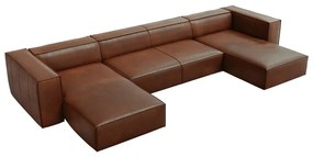 Koňakovohnedá kožená rohová pohovka (do "U") Madame - Windsor &amp; Co Sofas