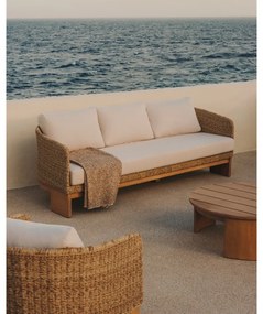 Béžová/v prírodnej farbe záhradná pohovka z umelého ratanu Xoriguer – Kave Home