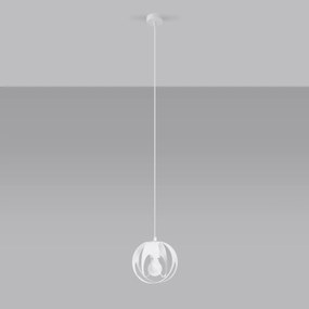 Závesné svietidlo Tulos 1, 1x biele kovové tienidlo