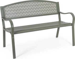 Kaki kovová záhradná lavica Lizette – Bizzotto
