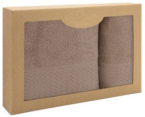 BAVLNENÉ UTERÁKY SOLANO SADA 1 KS 50X90 CM, 1 KS 70X140 CM BÉŽOVÁ