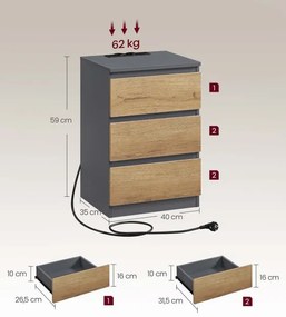 Set dvoch nočných stolíkov LET831G01 (2ks)