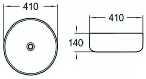 Umývadlo Loano priemer 41 cm, biela