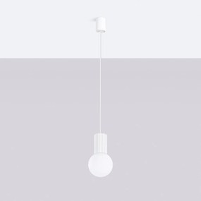 Závesné svietidlo Halo, 1x biele sklenené tienidlo, w