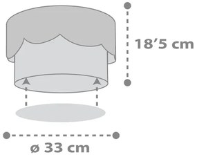 Dalber 61236E - Detské stropné svietidlo MOON 2xE27/60W/230V šedá