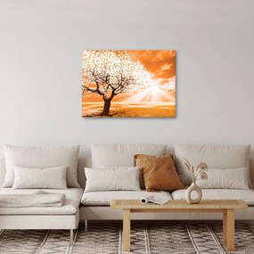 Oranžový obraz stromu (70x50 cm)