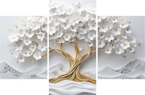 Obraz – 3D elegantný strom života plný kvetov (90x60 cm)