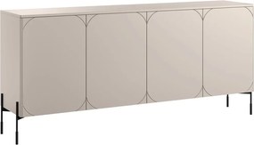 Komoda Sonatia 200 cm - kašmírová / čierna