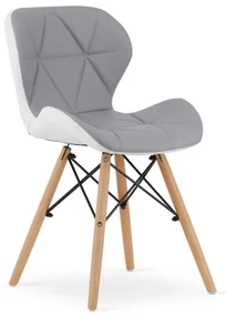 Set dvoch jedálenských stoličiek LAGO ekokoža sivo/biele (2ks)