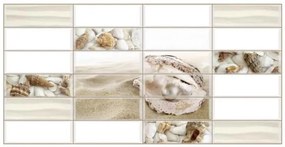 Obkladové panely 3D PVC rozmer 955 x 480 mm biely obklad s mušlí a perlou