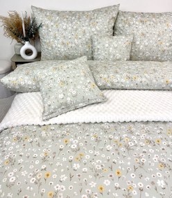 Jarná Lúka – zelená bavlnené posteľné obliečky 140x200/70x90 cm | slovenská výroba