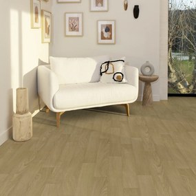 Gerflor, PVC podlaha - lino AladinTex Ultra 0636 Esterel blond, na mieru, šíře 4m, hnedá, filc, chodba / predsieň
