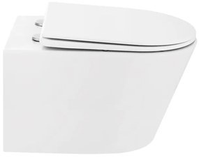 Gamma Mut-301, závesná WC misa Tornado/Rimless 520x365x360 mm + SLIM toaletné sedadlo, biela lesklá, GMA-MUT-301