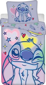 Jerry Fabrics Bavlnené obliečky 140x200 + 70x90 cm - Lilo a Stitch "Brush it"