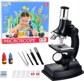 LEAN Toys Vzdelávací mikroskop pre deti s príslušenstvom, zväčšenie 300x