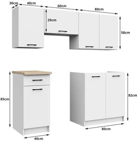 Kuchynská linka OLIWIA 1.8 m biela