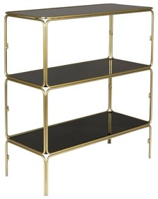 Čierna/v zlatej farbe kovová knižnica 80x89x35 cm Liah – White Label