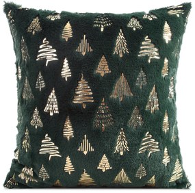 EUROFIRANY CHLPATÁ VIANOČNÁ DEKORAČNÁ OBLIEČKA NA VANKÚŠ TREE1 45X45 CM VZOROVANÁ