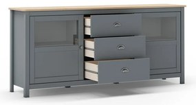 Komoda sivozelená z borovicového dreva 180x80x40 cm Misti – Marckeric