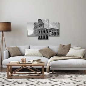 Obraz - Koloseum v Ríme, čiernobiele (90x60 cm)