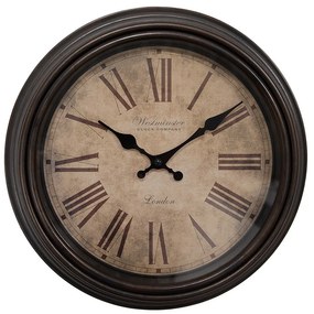 Hnedé nástenné hodiny v retro štýle – Ø 29*5 cm / 1*AA