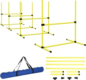 PawHut Agility Set pre psov – 4-dielna agility súprava pre tréning psov s 4 nastaviteľnými prekážkami a taškou na prenášanie | Aosom