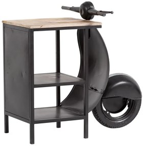furniture-nabytek.cz - Masívny toaletný stolík Scooter z mangového dreva a kovu, lakovaný, čierny