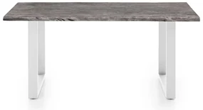 furniture-nabytek.cz - Masívny jedálenský stôl Bullwer z akácie a kovu, lakovaný, šedo-biely – 170 × 90 cm
