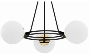 Argon 6150 - Luster na tyči AMALFI 3xE27/15W/230V čierna/biela