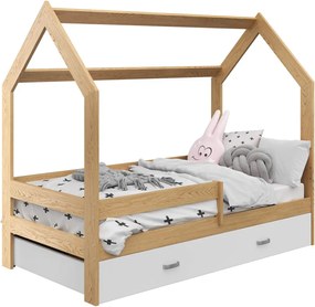 AMI nábytok Detská posteľ DOMČEK D3 80x160cm masív borovica