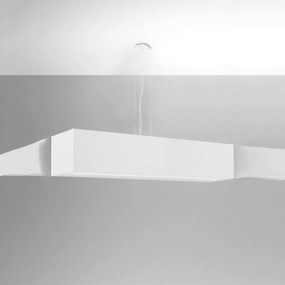 Závesné svietidlo Santa, 1x biele textilné tienidlo, (biely plast), (120 cm)