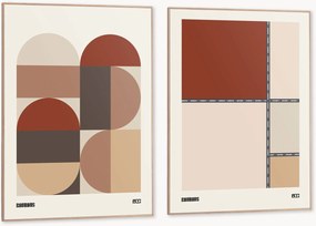 Nástenné dekorácie v rámoch Bauhaus Autumn, 2 ks