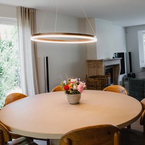 Tmavo bronzové závesné svietidlo 80 cm vrátane LED s 3-stupňovým stmievaním - Anello