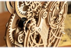 Robotime 3D drevené mechanické puzzle Hodiny Sova kyvadlové 161 ks