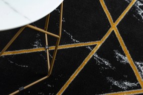 Koberec EMERALD exkluzívne 2000 glamour, štýlový geometrický, mramor čierna / zlato Veľkosť: 140x190 cm