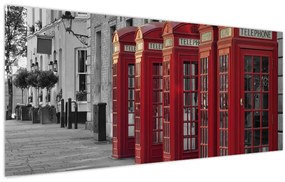 Obraz - Londýnske telefónne búdky (120x50 cm)