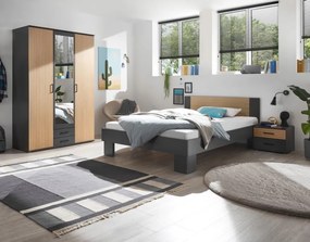 Šatníková skriňa Laurie, 120 cm, grafit/dub