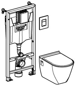 GROHE 39186000 - Sada predstennej inštalácie SOLIDO 1,13 m, biela