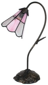 Stolná lampa Tiffany FlowerArc pink - 30*17*48 cm E14/max 1*25W