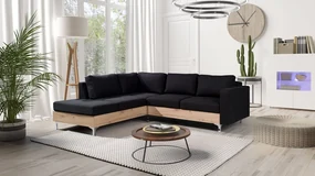 Rohová pohovka Hermes Wood, Farby: Kariba 17, Farby nožičiek: dub artisan, Strana: pravá