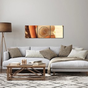 Obraz - Žena pri strome (s hodinami) (90x30 cm)