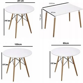 Jedálenský stôl SCANDI 100 cm biely