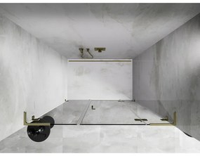 Mexen Lunar L, pravé otočné sprchové dvere 140 cm, číre sklo, zlatý profil, 834SL-140-050-50-00-P