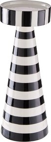 STRIPES Svietnik na stĺpovú sviečku 25 cm - čierna/biela