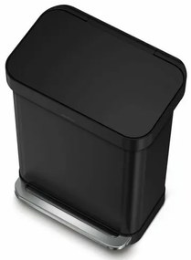 Simplehuman Obdĺžnikový pedálový kôš s vreckom na vrecká 55 l, čierna